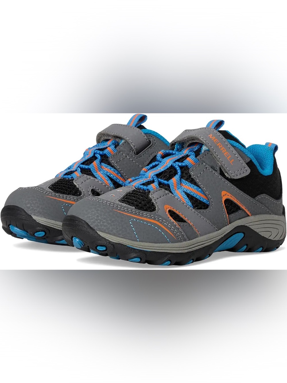 NWOT Merrell Toddler Gray and Blue Trail Chaser Jr Sneakers Size 8W